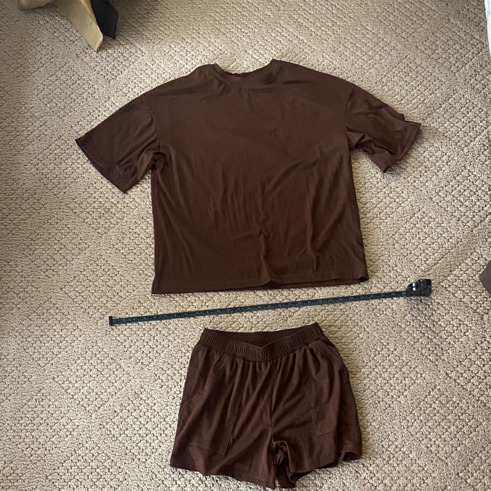 High Waist Brown Women's Set